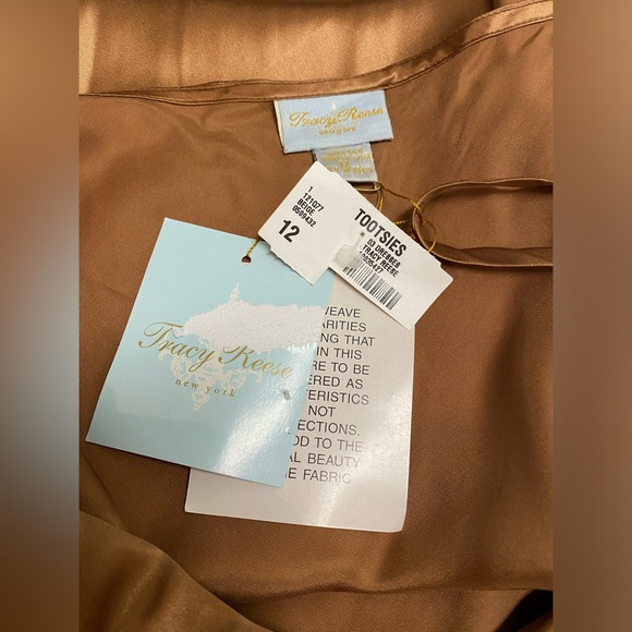 TRACY REESE Silk Chiffon Beaded Dress w/Slip NWT 12 - Picture 15 of 16